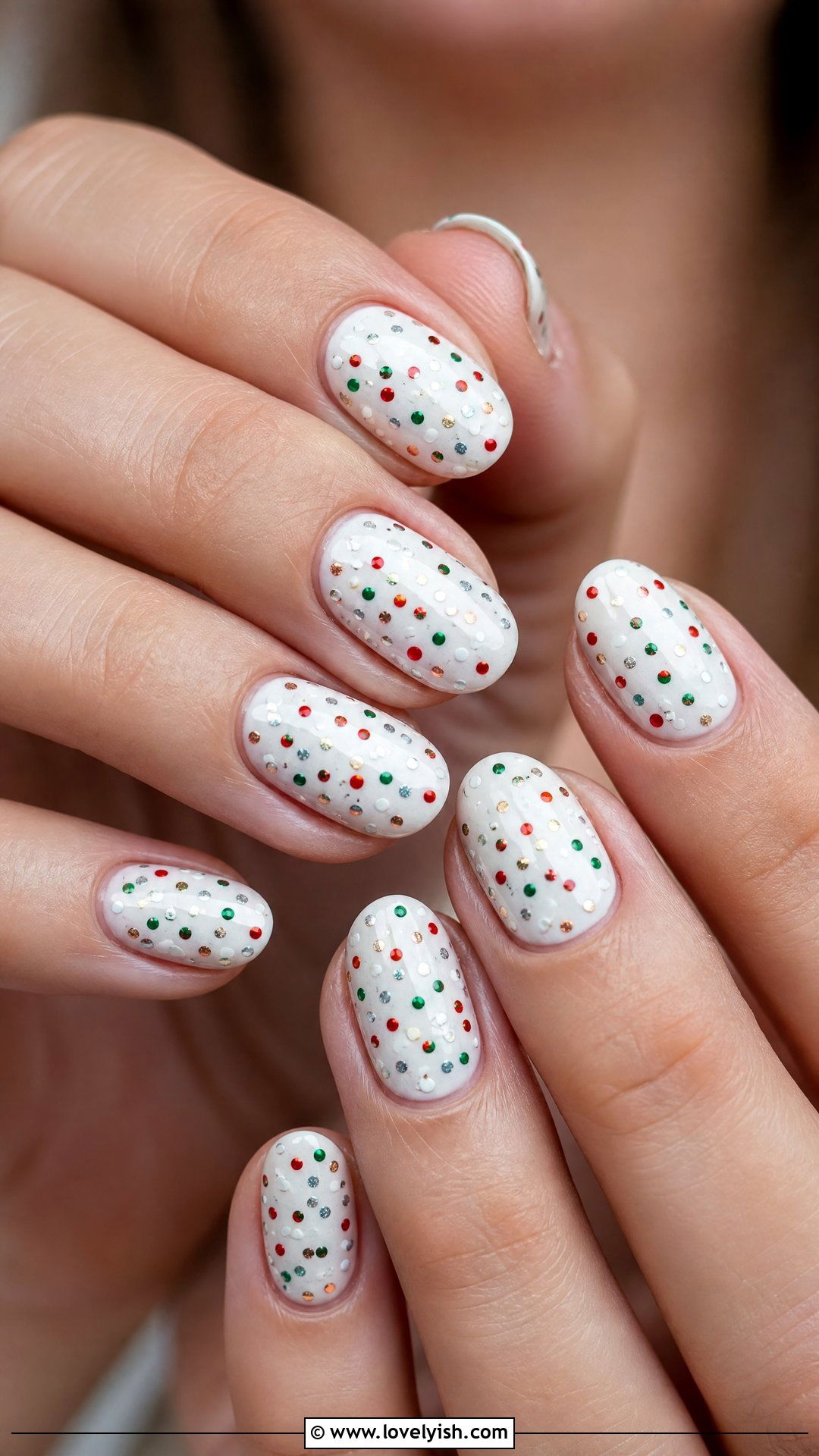 Confetti Dot Holiday Nails - 50 holiday nails - 50 holiday nails