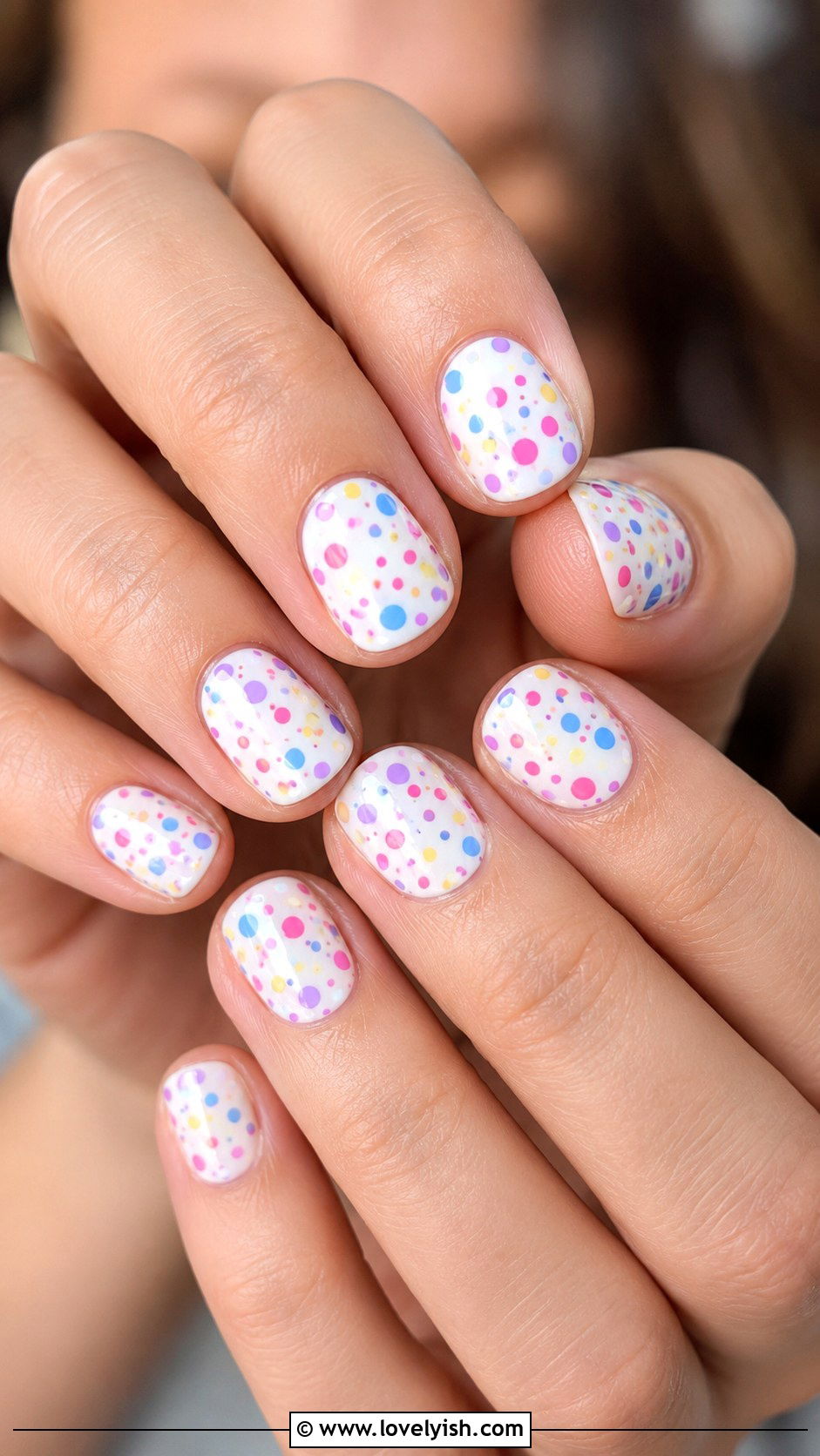 Confetti Dot Nails - 42 easy nail art ideas - 42 easy nail art ideas