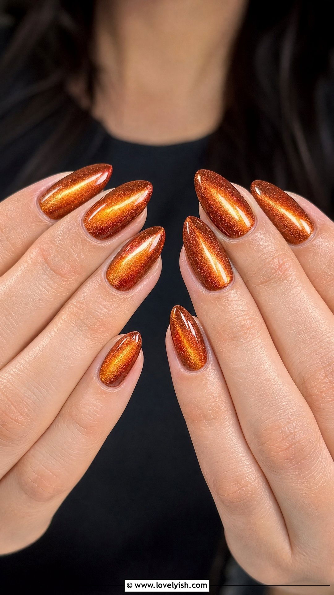 Copper Cat Eye Nails - 50 cateye nail designs - 50 cateye nail designs