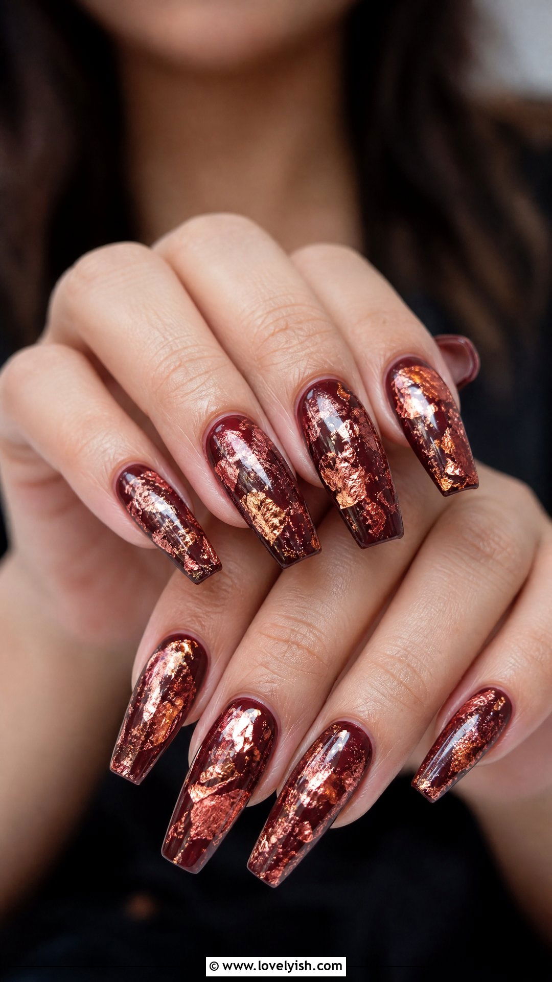 Copper Foil Holiday Nails - 50 holiday nails - 50 holiday nails