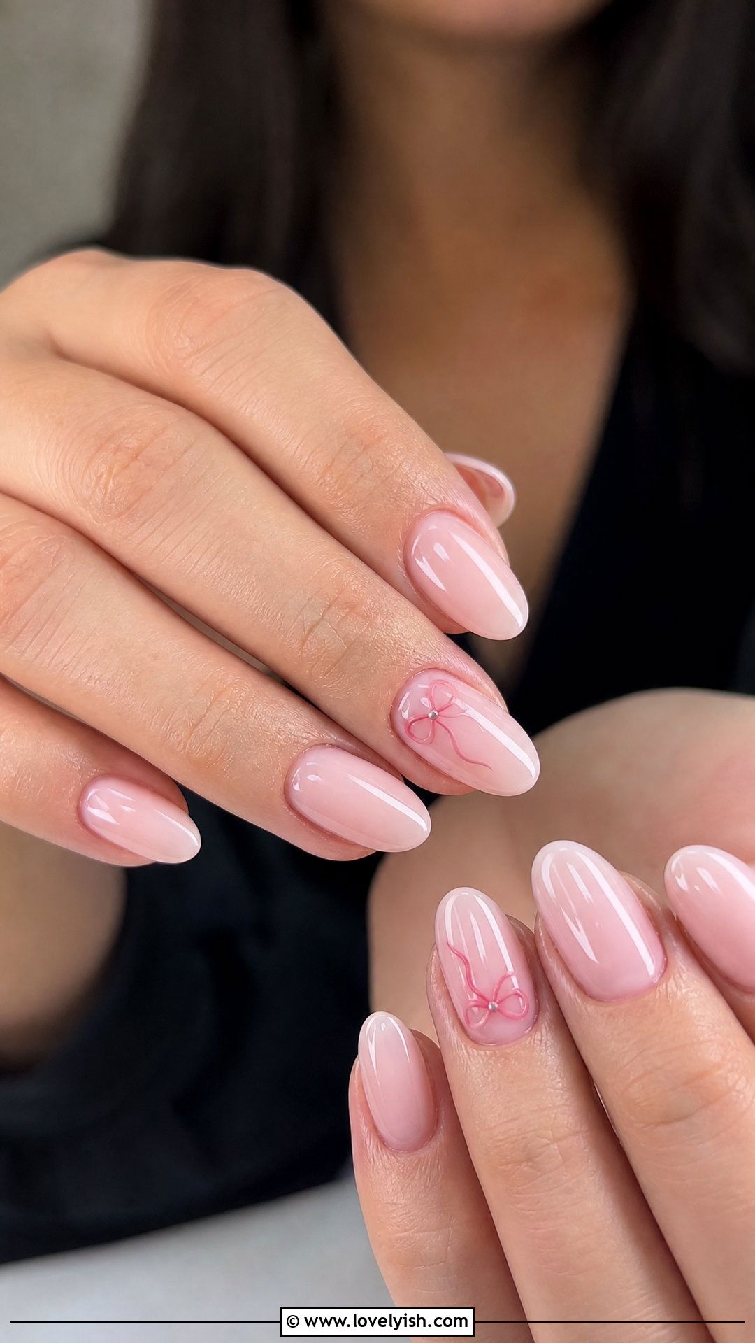 Coquette Bow Accent Nails - 50 feminine nails - 50 feminine nails
