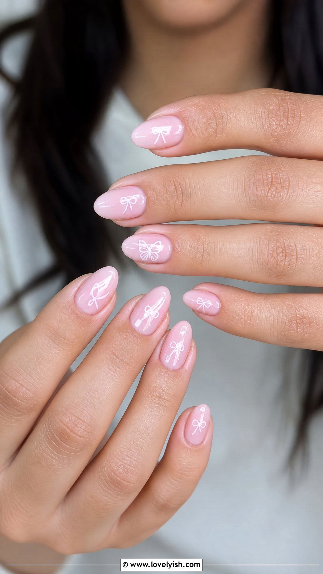 Coquette Bow and Butterfly Nails - 50 butterfly nails - 50 butterfly nails