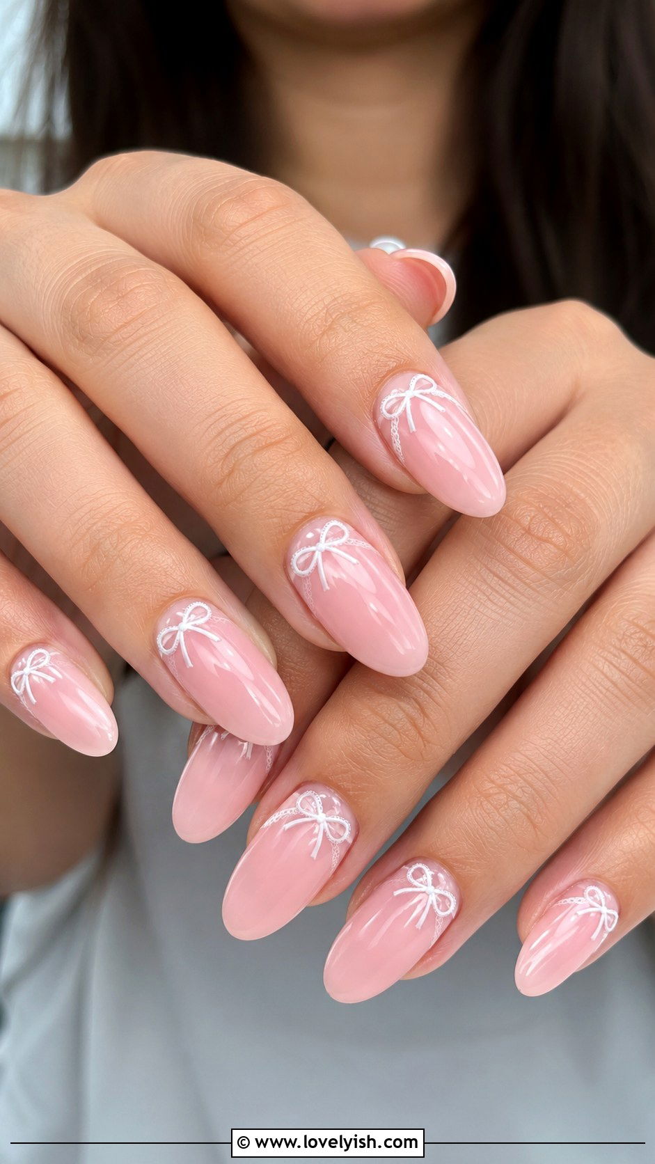 Coquette Pink Bow Acrylic Nails - 33 acrylic nail ideas - 33 acrylic nail ideas