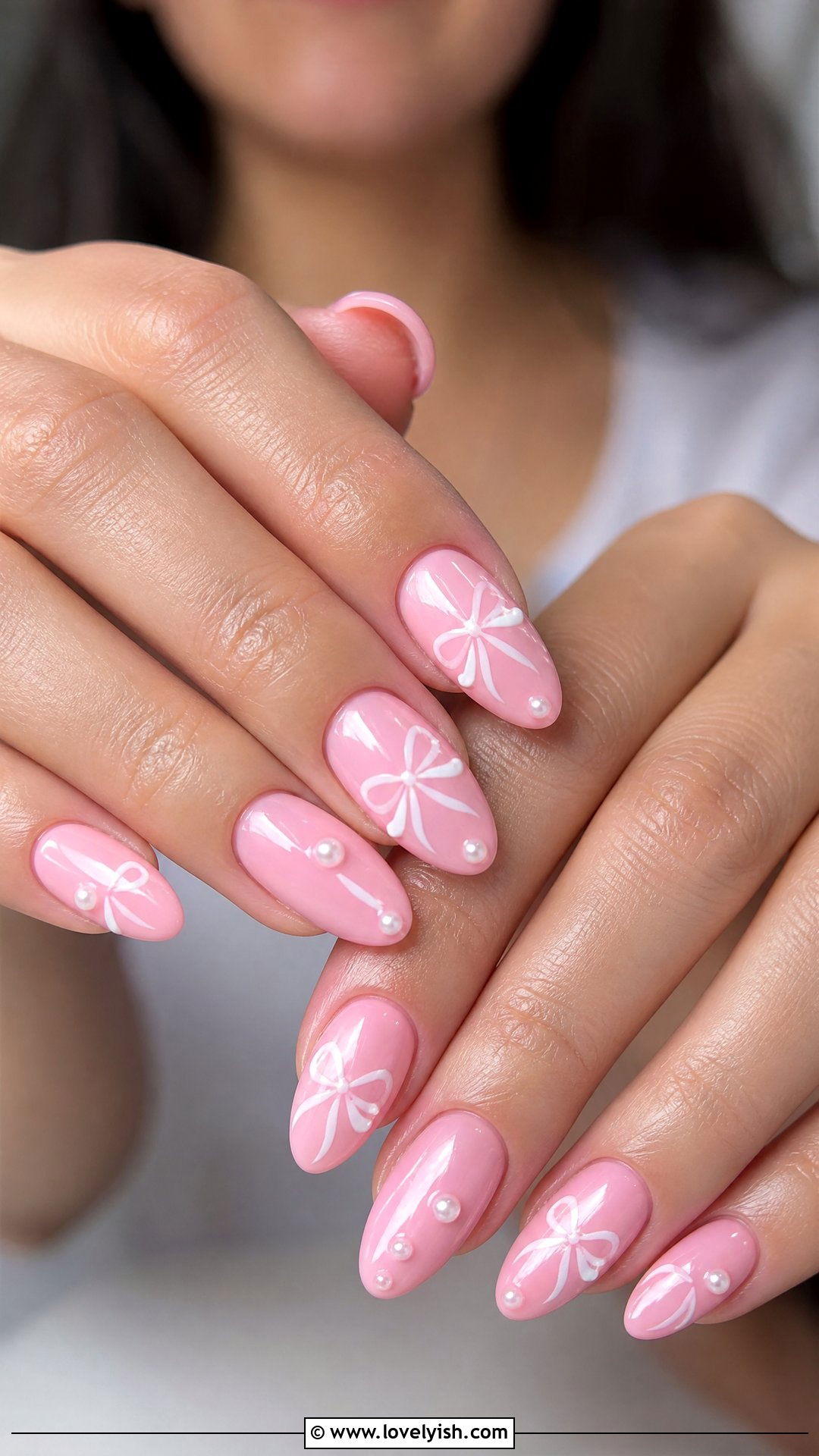 Coquette Pink Bow Nails - 44 nails designs - 44 nails designs