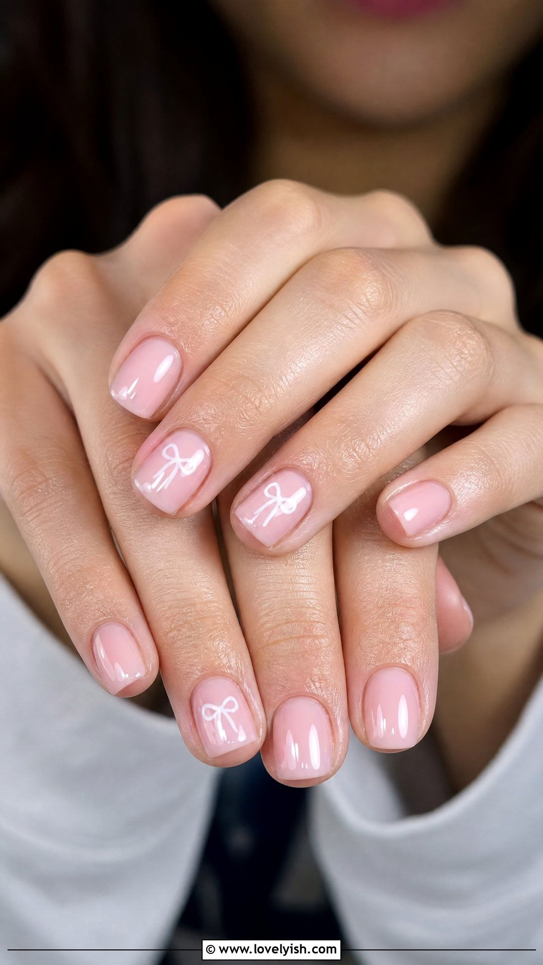 Coquette Pink Bow Short Square Nails - 25 short square nail designs - 25 short square nail designs