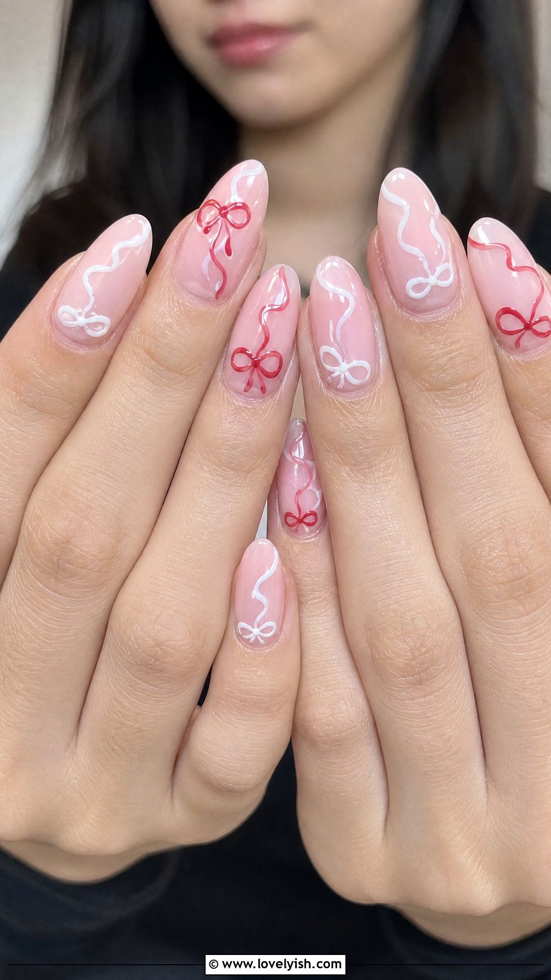 Coquette Pink Ribbon Birthday Nails - 25 birthday nail ideas - 25 birthday nail ideas