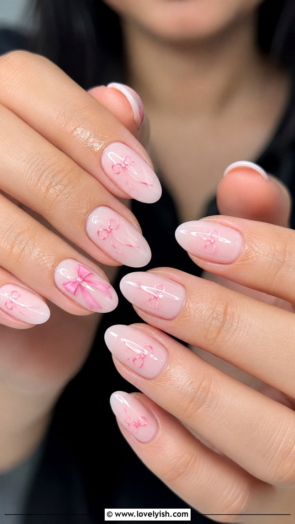 Coquette Ribbon Nail Design - 45 cute nail designs - 45 cute nail designs