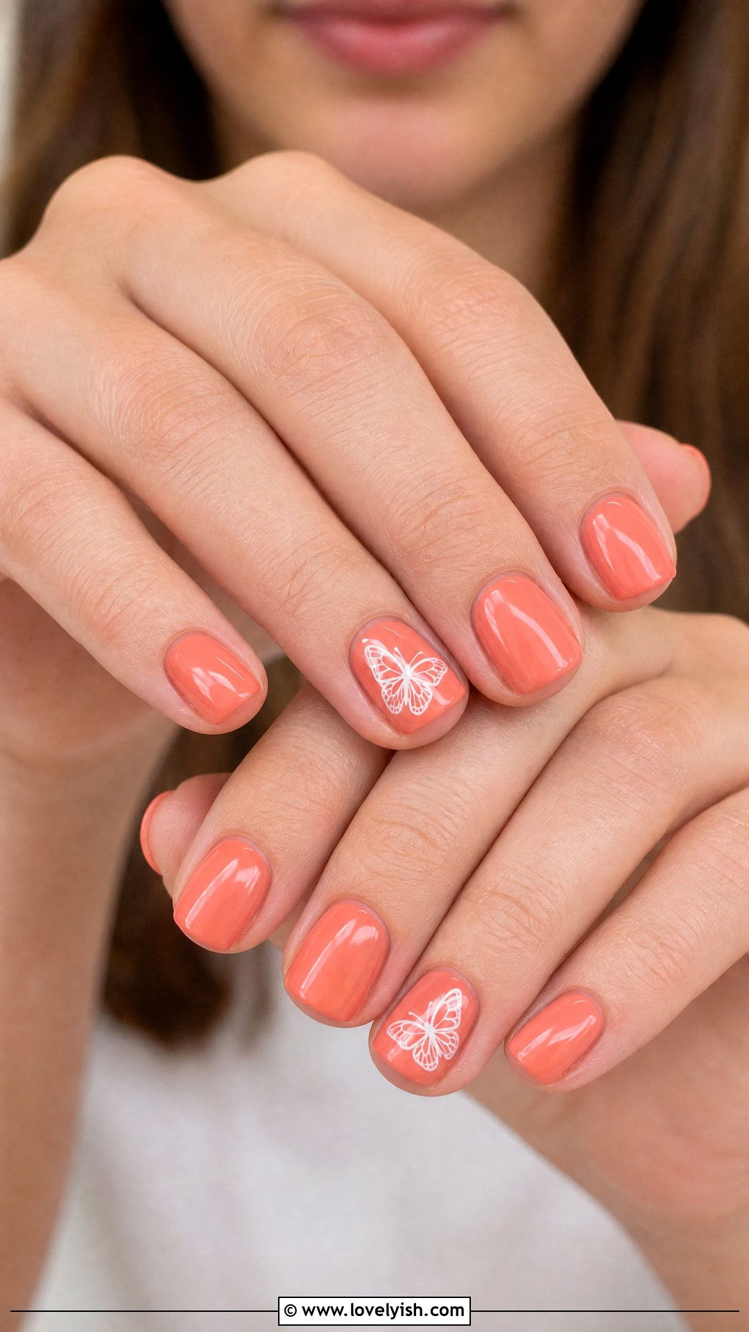 Coral Butterfly Nails - 50 butterfly nails - 50 butterfly nails
