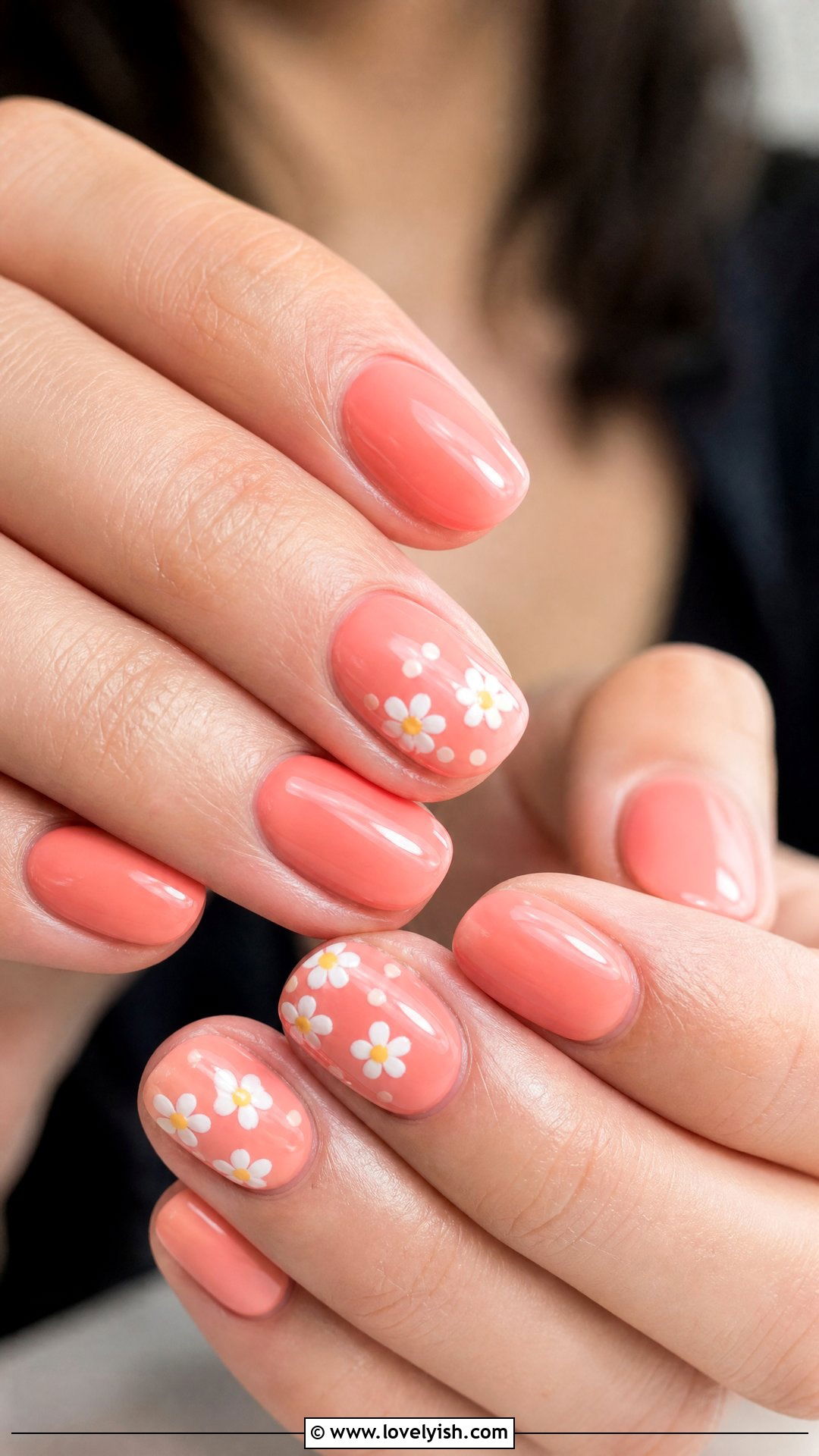 Coral Floral Nails - 35 nail art for beginners - 35 nail art for beginners