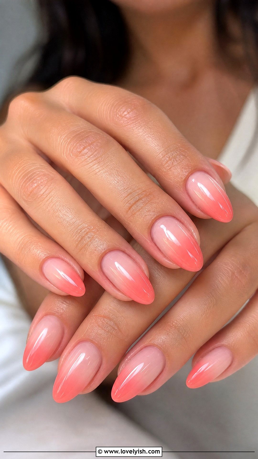 Coral French Ombre - 50 french ombre nails - 50 french ombre nails