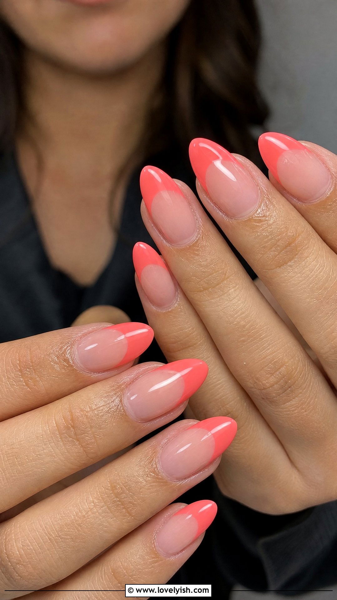 Coral French Tip Nails - 50 colored french tip nails - 50 colored french tip nails