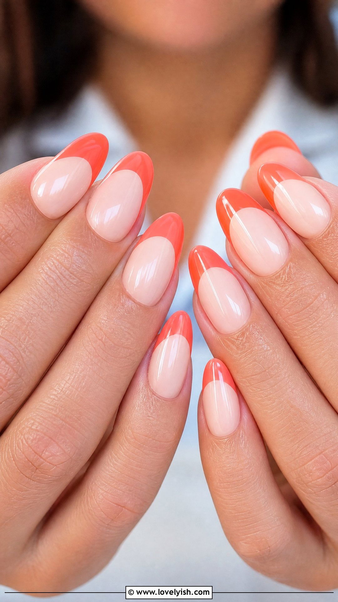 Coral French Tip - 50 cute french tip nail designs - 50 cute french tip nail designs