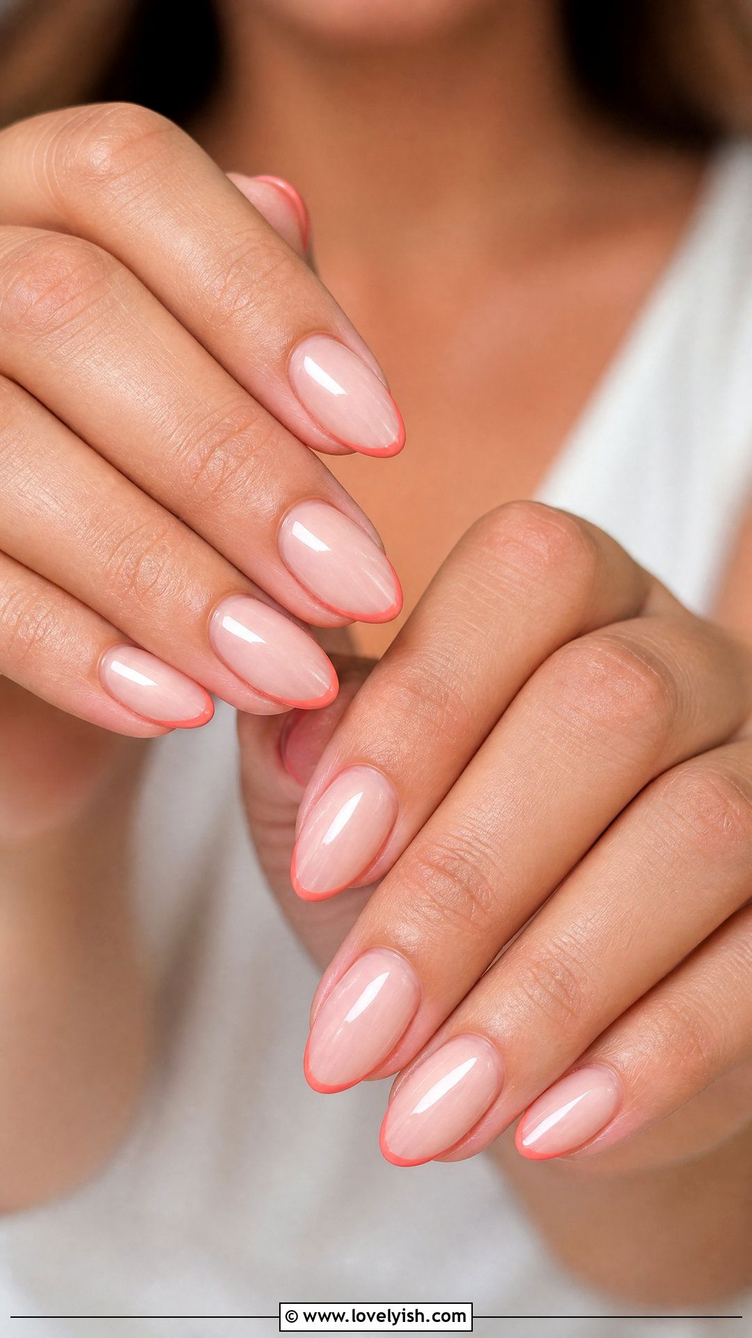 Coral Micro French Tips - 50 minimalist french tips - 50 minimalist french tips
