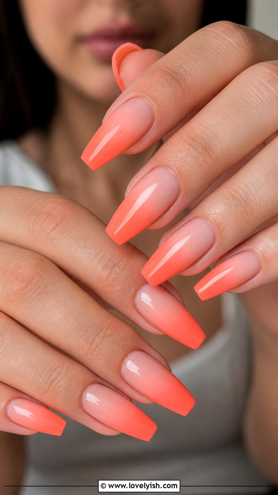 Coral Ombre Nails - 40 nail design summer - 40 nail design summer