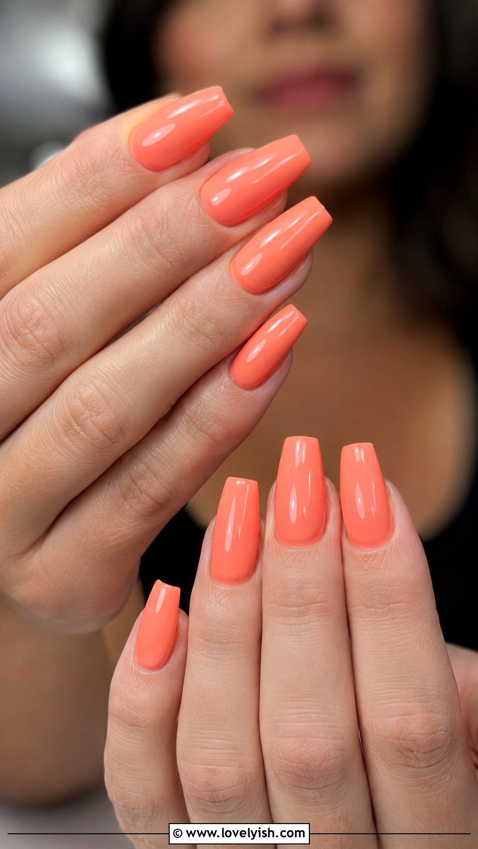 Coral Peach Coffin Nail Extensions - 48 nail extensions - 48 nail extensions