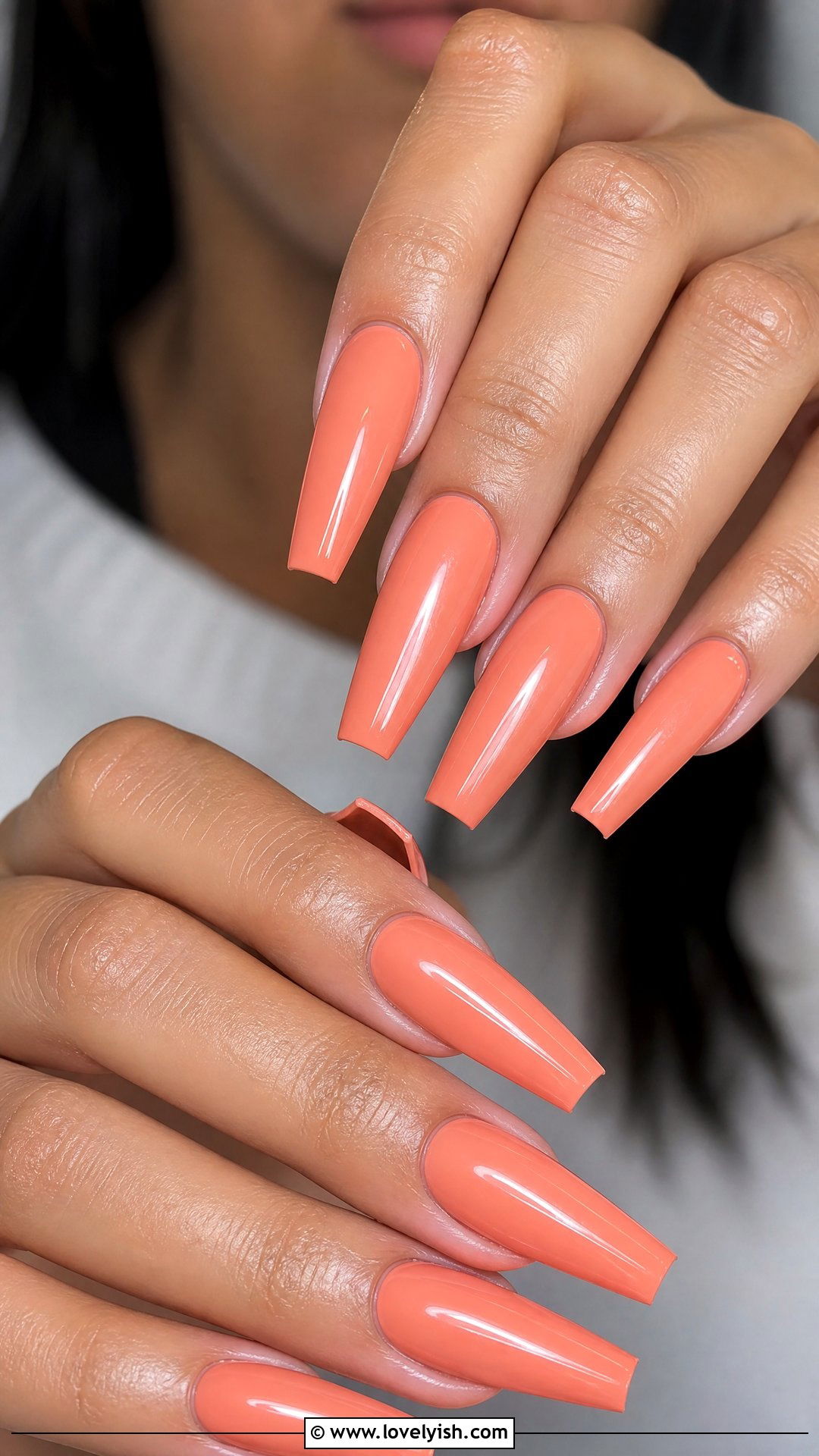 Coral Peach Coffin Nails - 50 coffin nails - 50 coffin nails