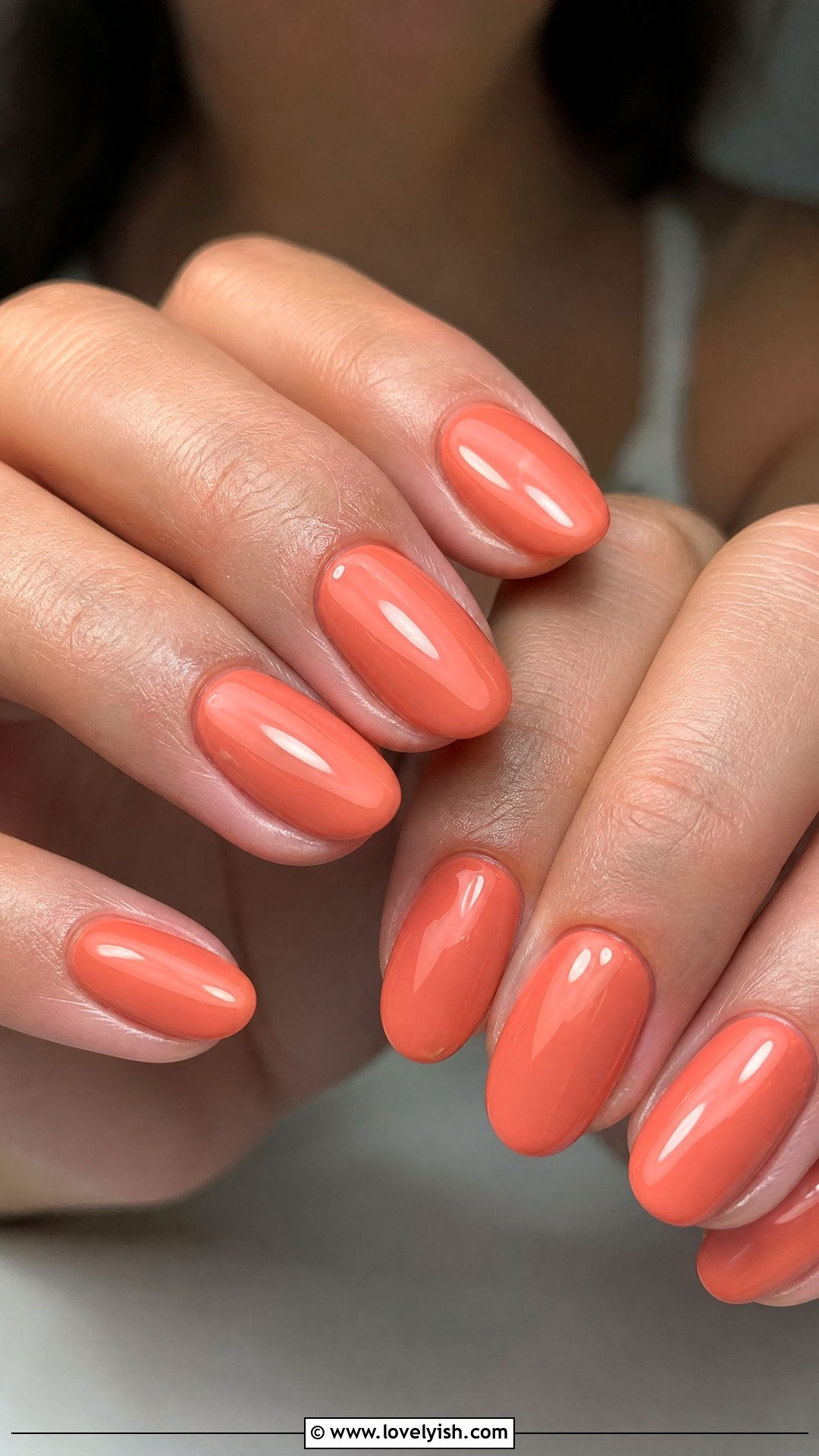 Coral Peach Gel Nails - 50 gel manicure - 50 gel manicure