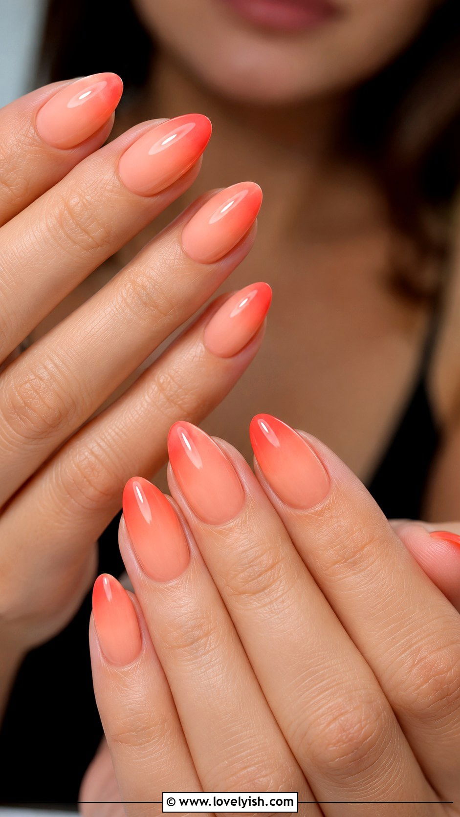 Coral Peach Ombre Nails - 50 april nail designs - 50 april nail designs