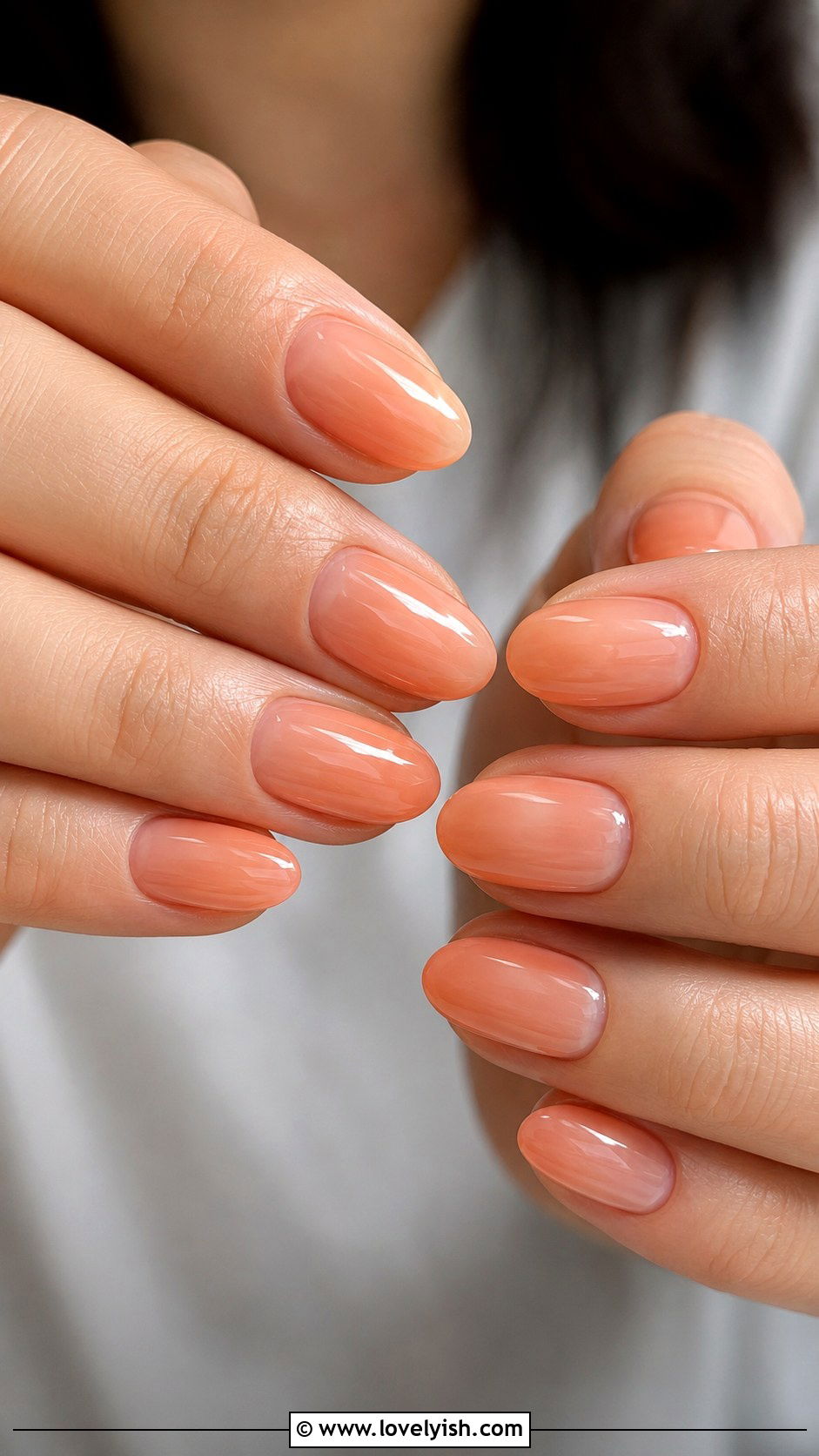 Coral Peach Sheer Nails - 47 nail inspiration - 47 nail inspiration