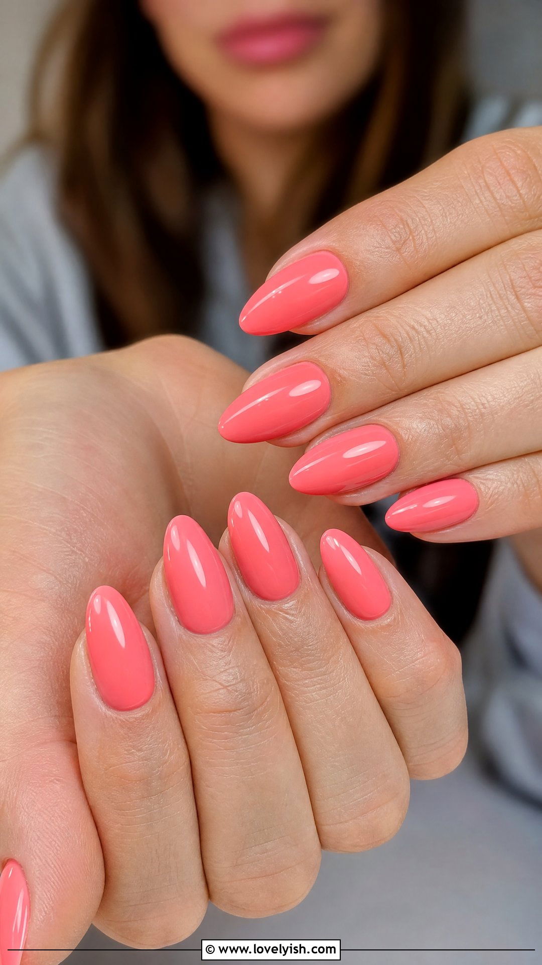 Coral Pink Almond Nails - 50 classy pink nails - 50 classy pink nails