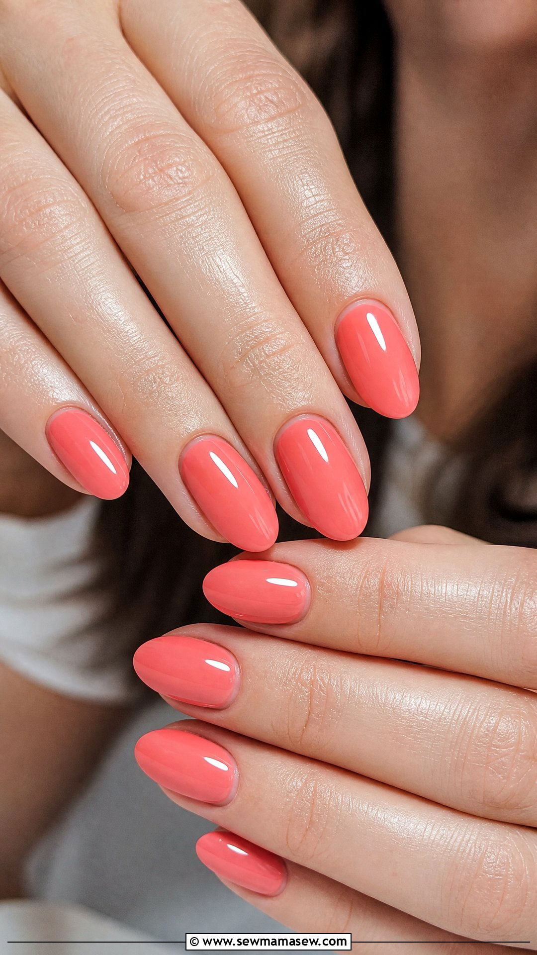 Coral Pink Gel Nails - 50 gel polish - 50 gel polish