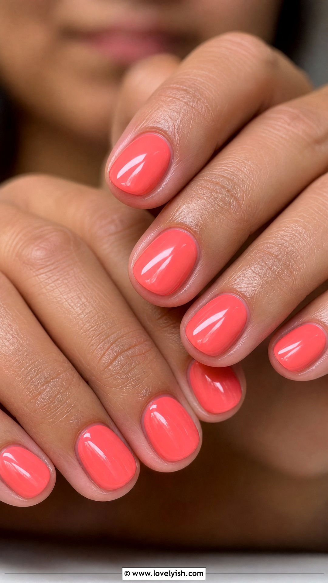 Coral Pink Short Nails - 50 short pink nail designs - 50 short pink nail designs
