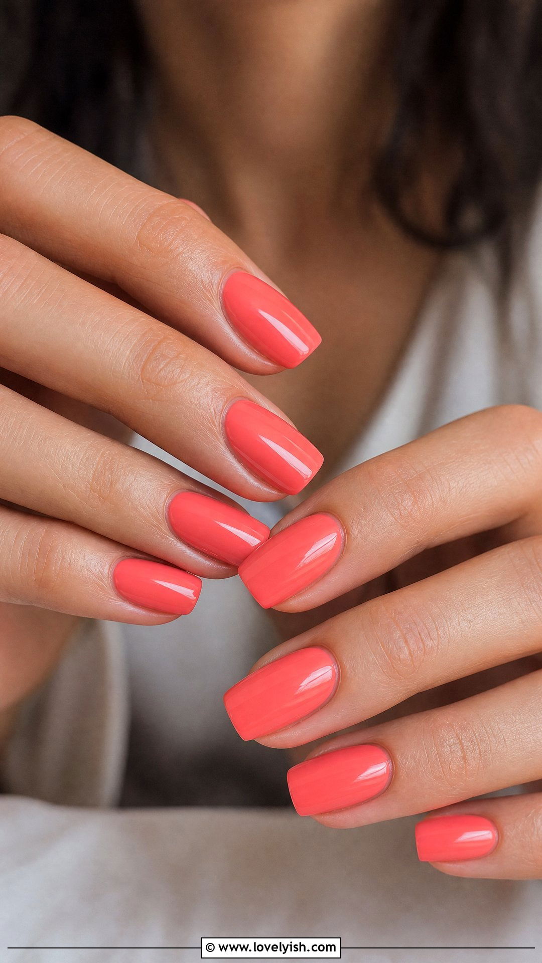 Coral Pink Squoval Nails - 50 squoval nails - 50 squoval nails