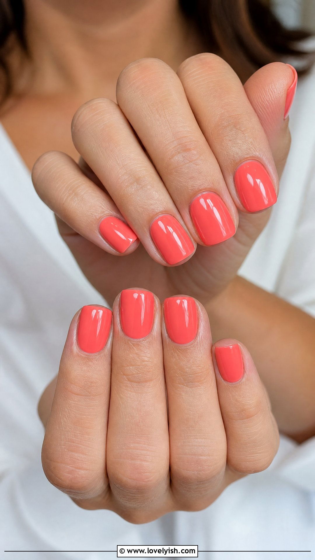 Coral Pink Tropical Nails - 25 beach nail ideas - 25 beach nail ideas
