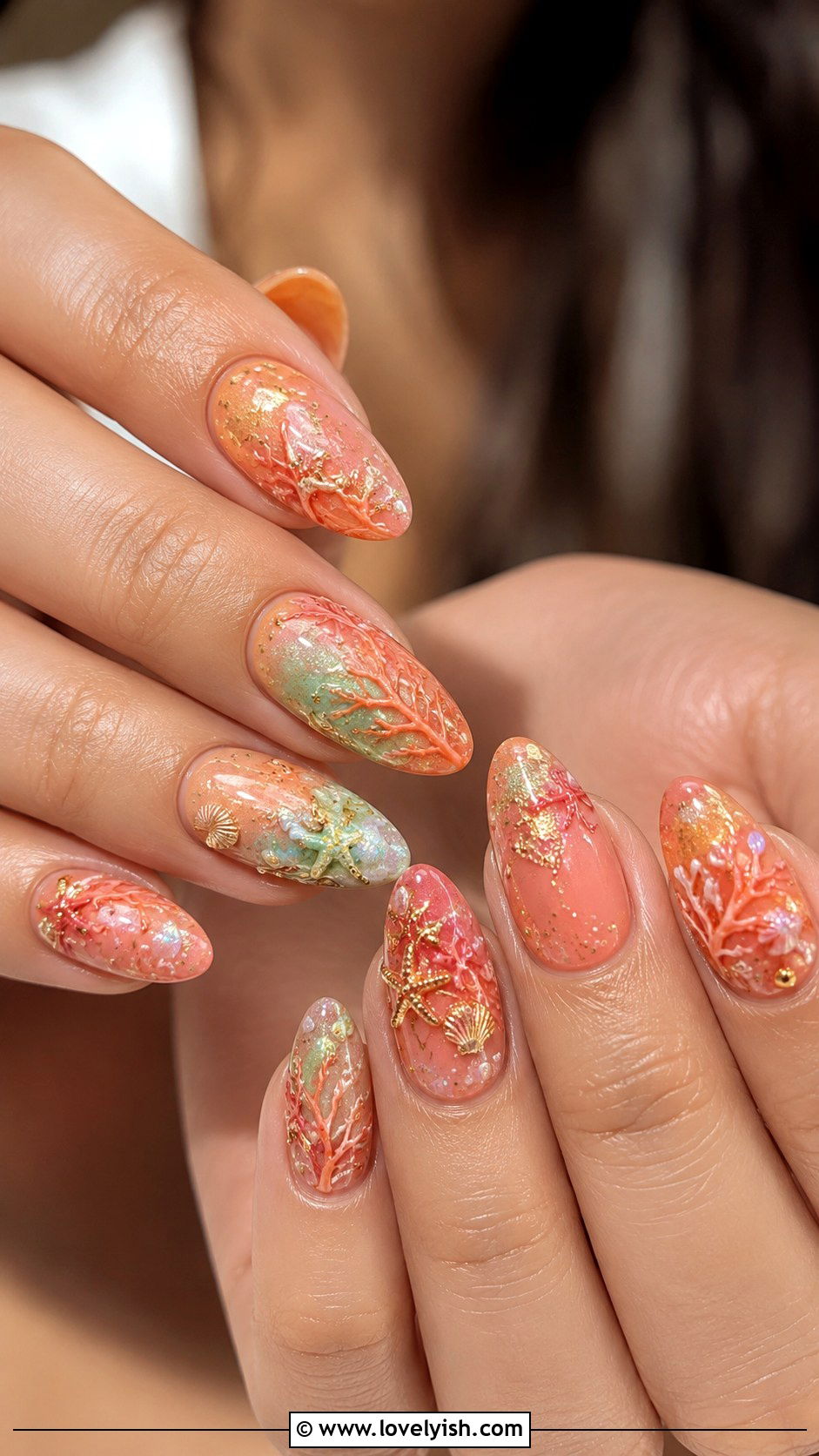 Coral Reef Mermaid Nails - 50 mermaid nails - 50 mermaid nails