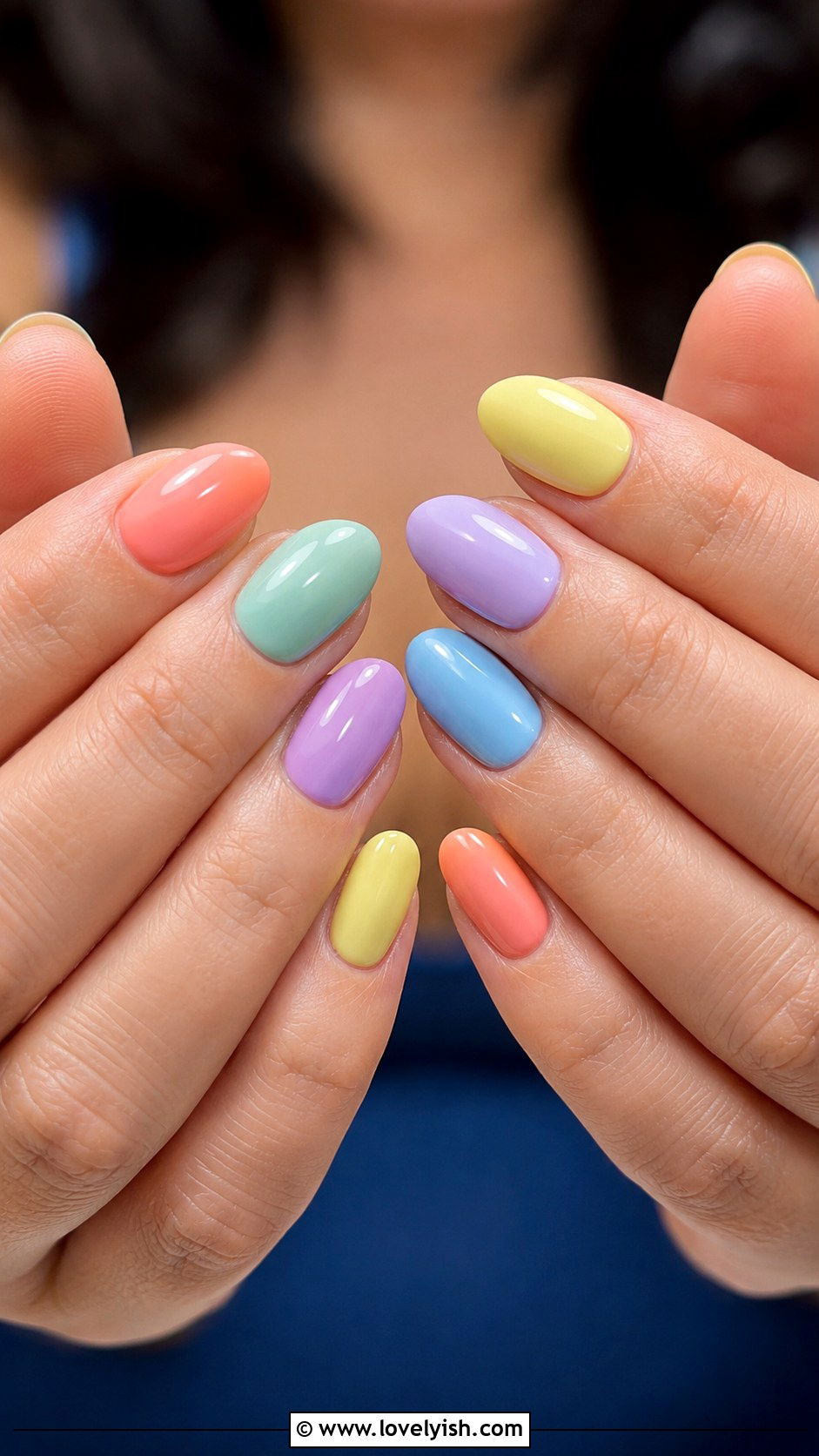 Coral Reef Multicolor Nails - 38 beach nail designs - 38 beach nail designs
