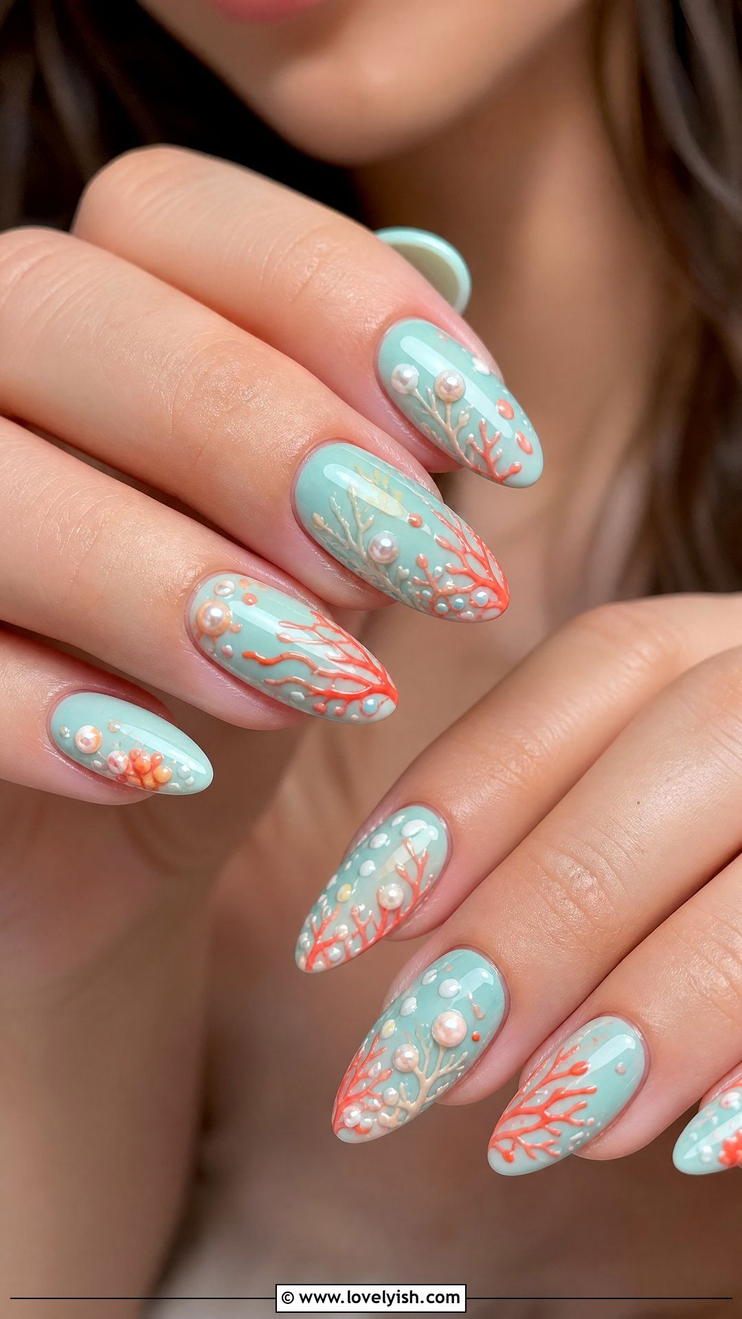 Coral Reef Nails - 50 cute summer nail designs - 50 cute summer nail designs