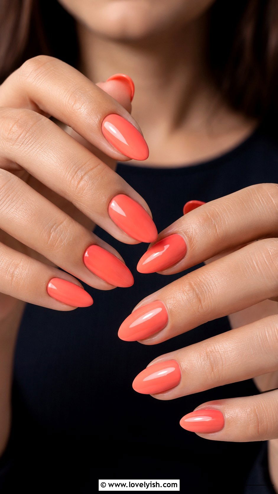 Coral Sunset Almond Nails - 50 almond nails - 50 almond nails