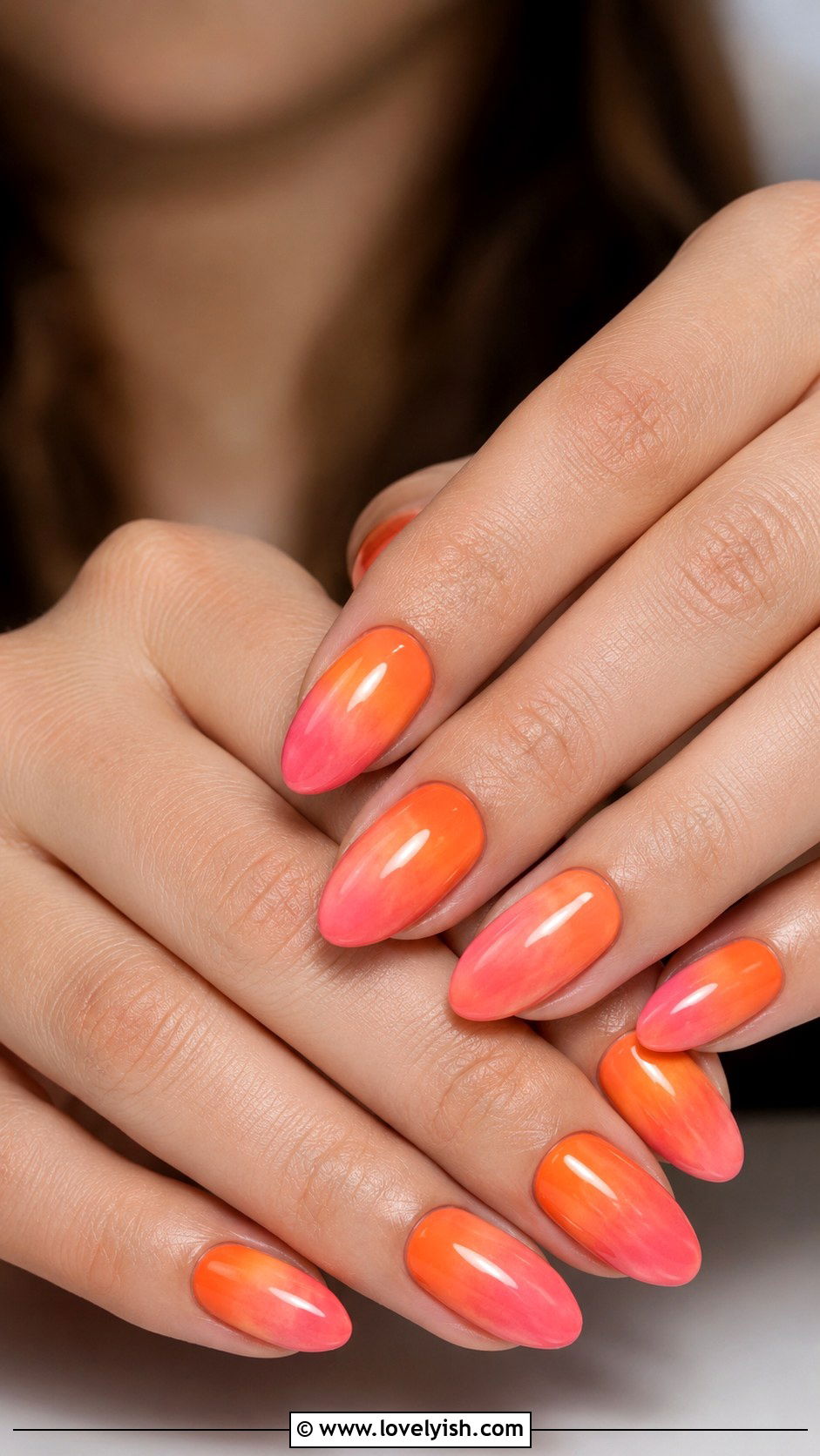 Coral Sunset Gradient Nails - 50 may nails - 50 may nails
