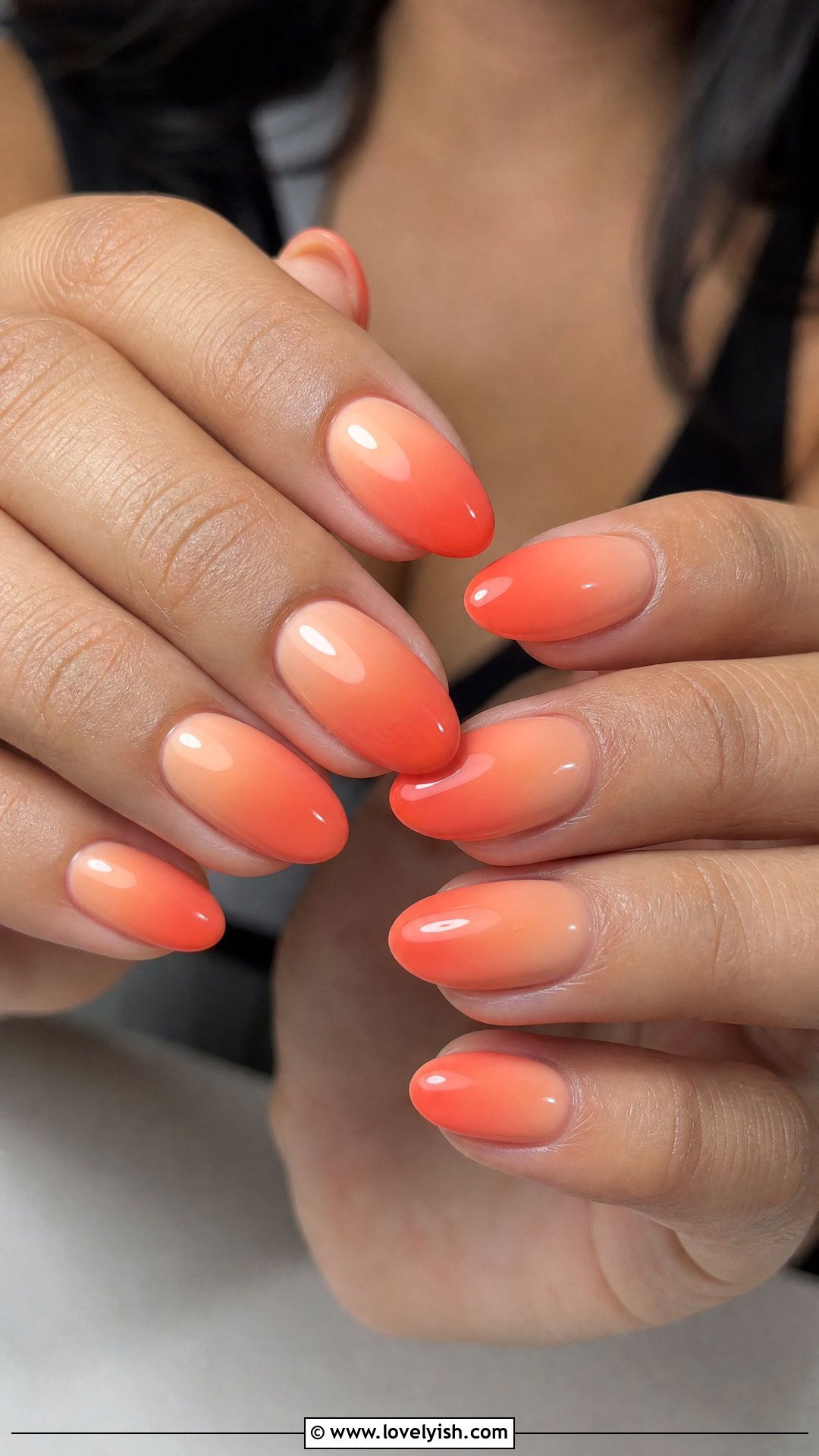 Coral Sunset Ombre Nails - 50 pictures of nail designs - 50 pictures of nail designs
