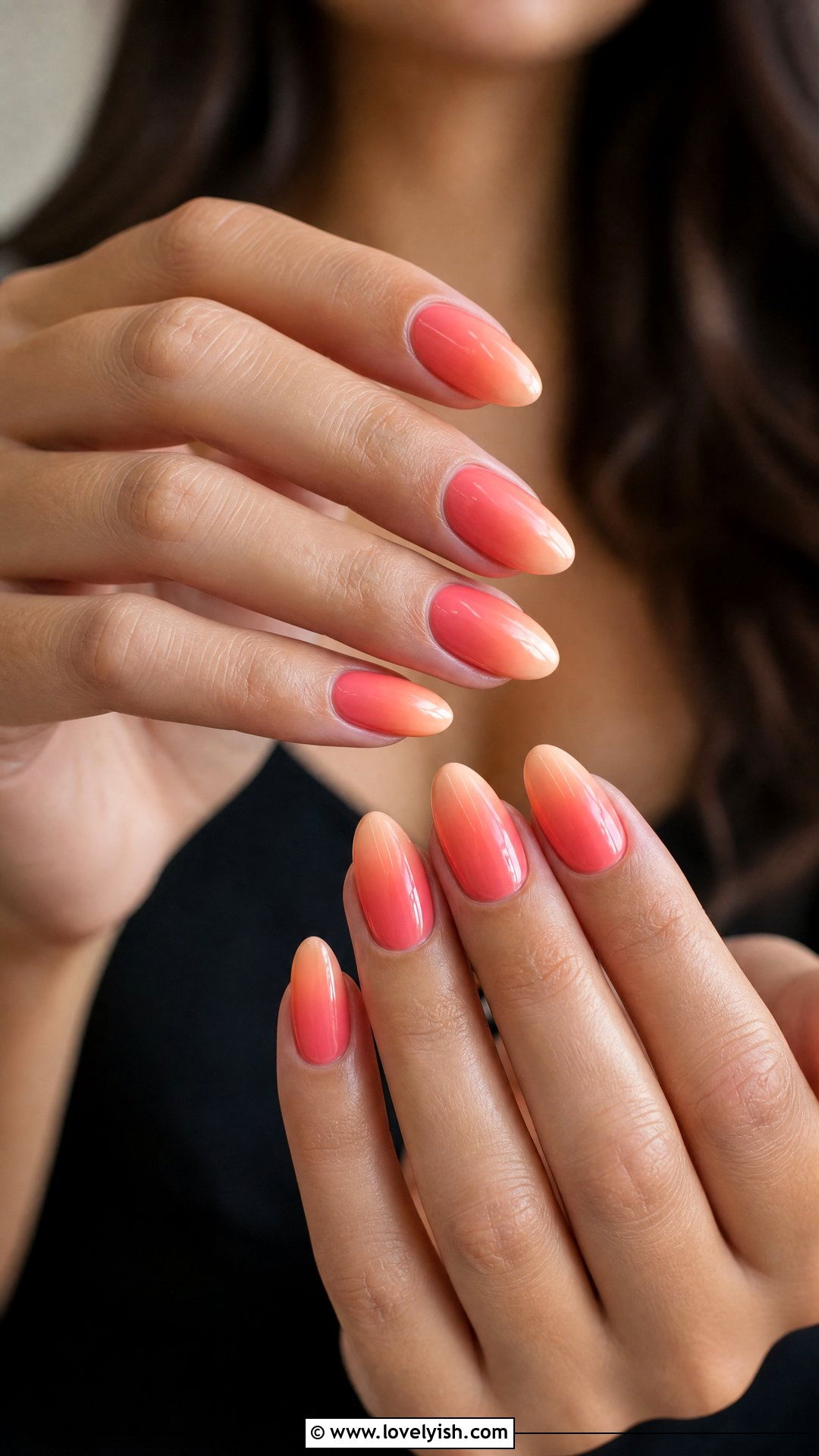 Coral Sunset Ombre Nails - 25 beautiful nail designs - 25 beautiful nail designs