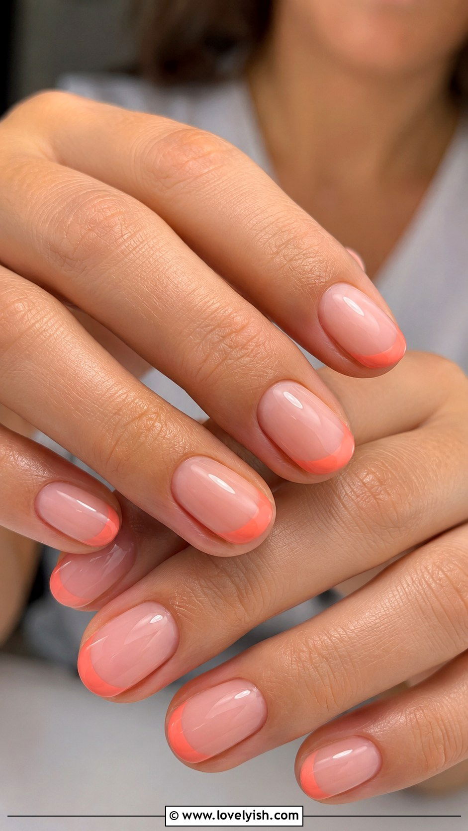Coral Tip French Nails - 50 quick nail designs - 50 quick nail designs