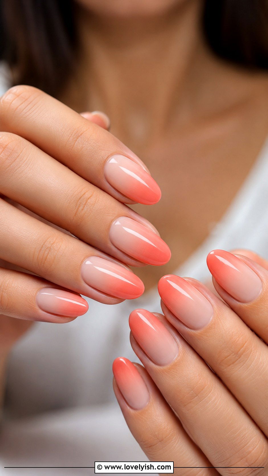 Coral and Nude Ombre Nails - 50 trendy simple nail designs - 50 trendy simple nail designs