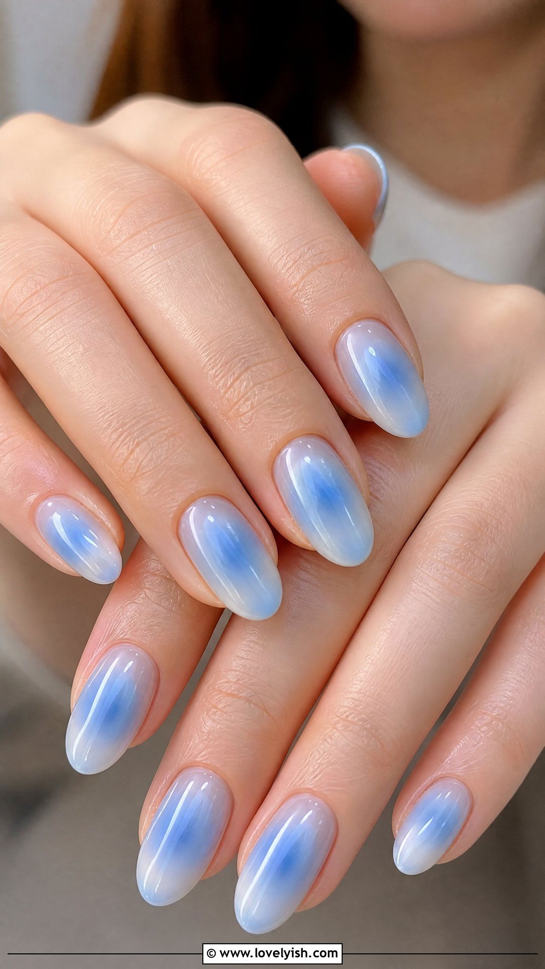 Cornflower Blue Aura Nails - 38 blue nail designs - 38 blue nail designs