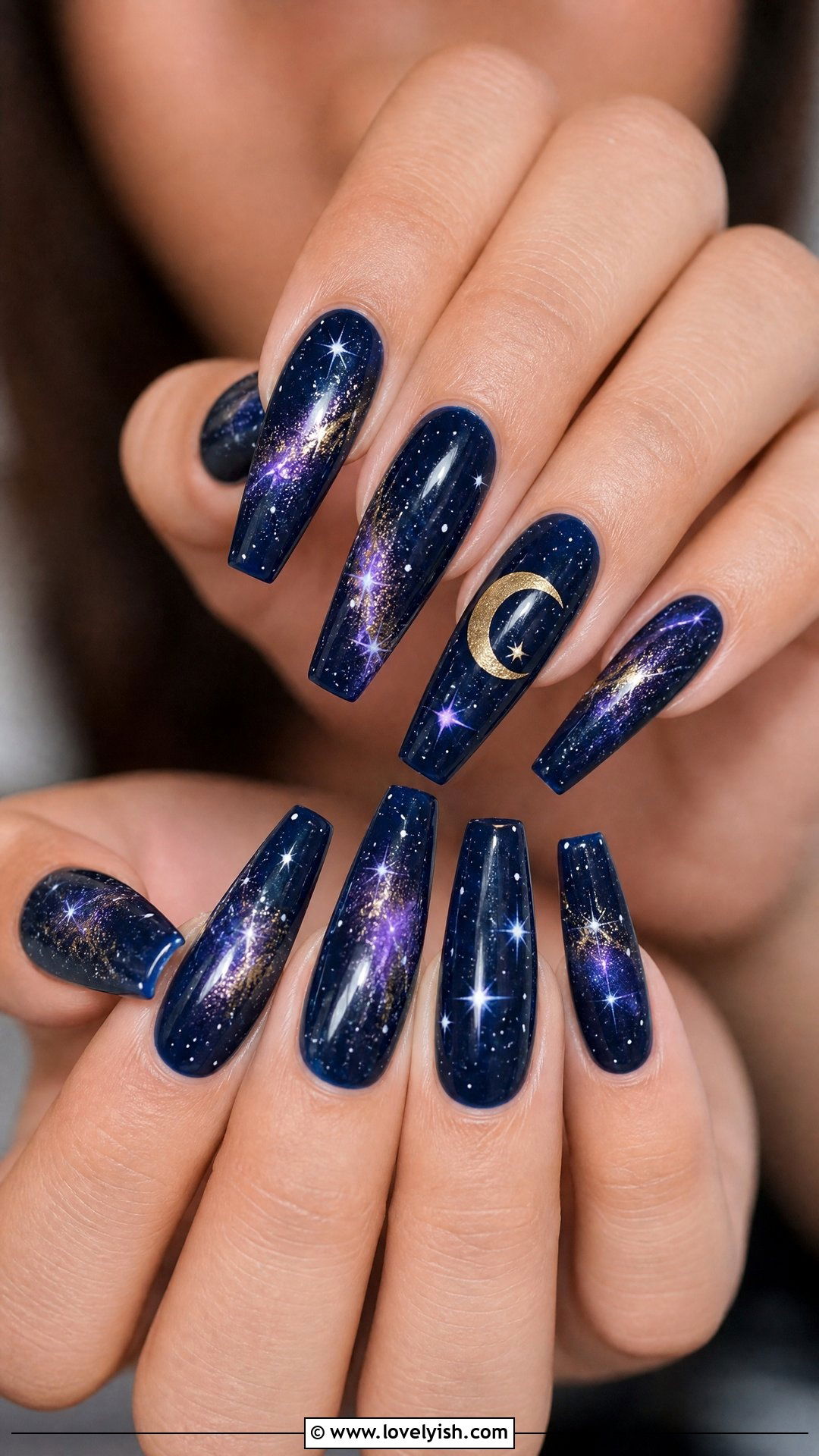 Cosmic Night Sky Nails - 50 nails - 50 nails