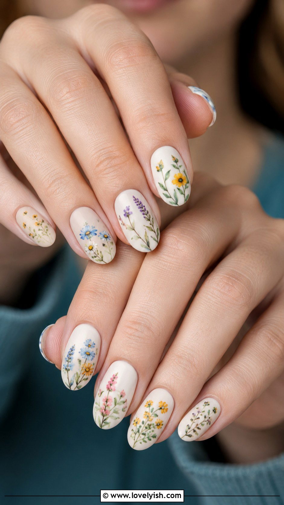 Cottagecore Floral Easter Nails - 44 easter nail designs - 44 easter nail designs