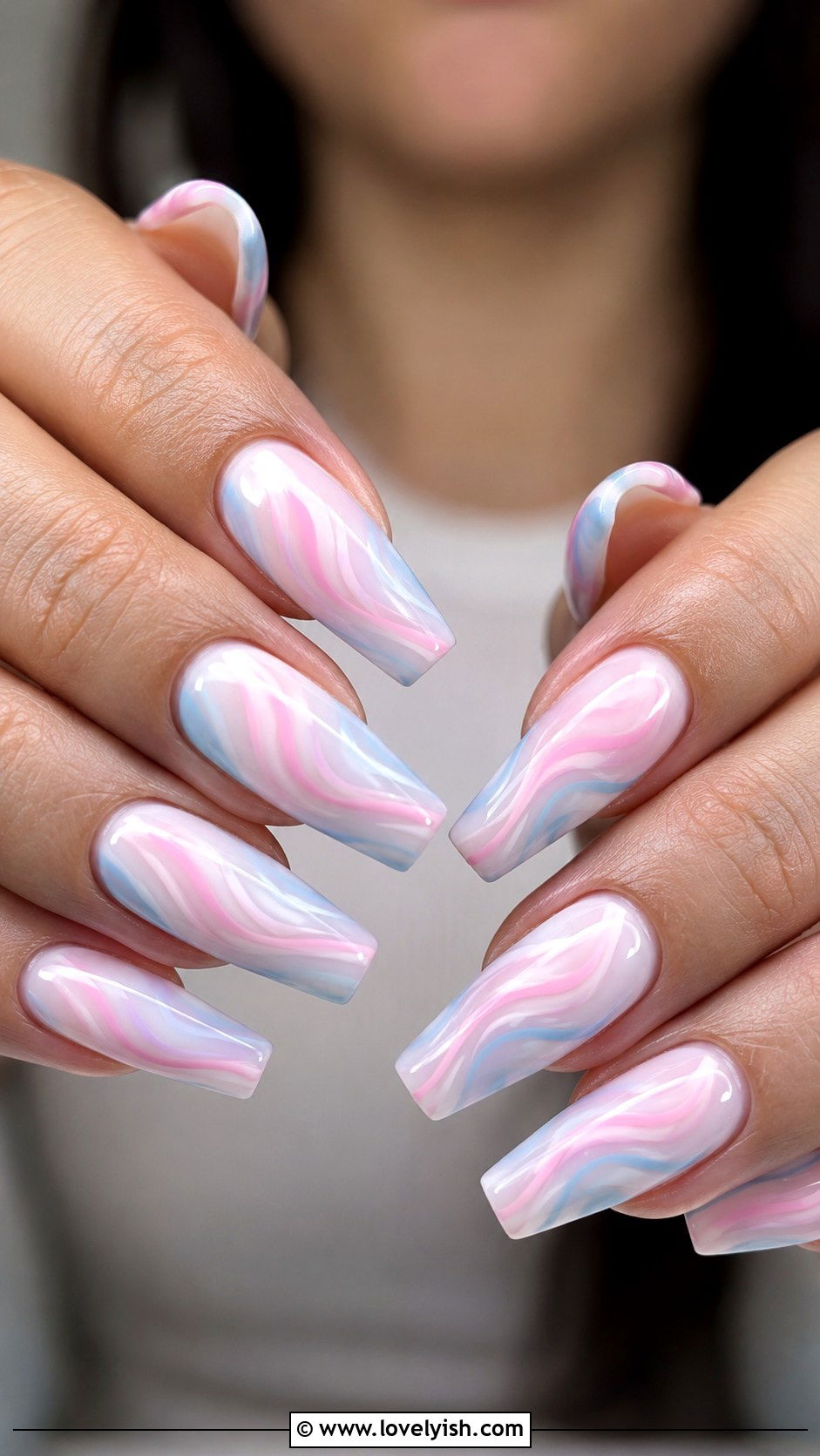 Cotton Candy Swirl Nails - 50 april nail designs - 50 april nail designs
