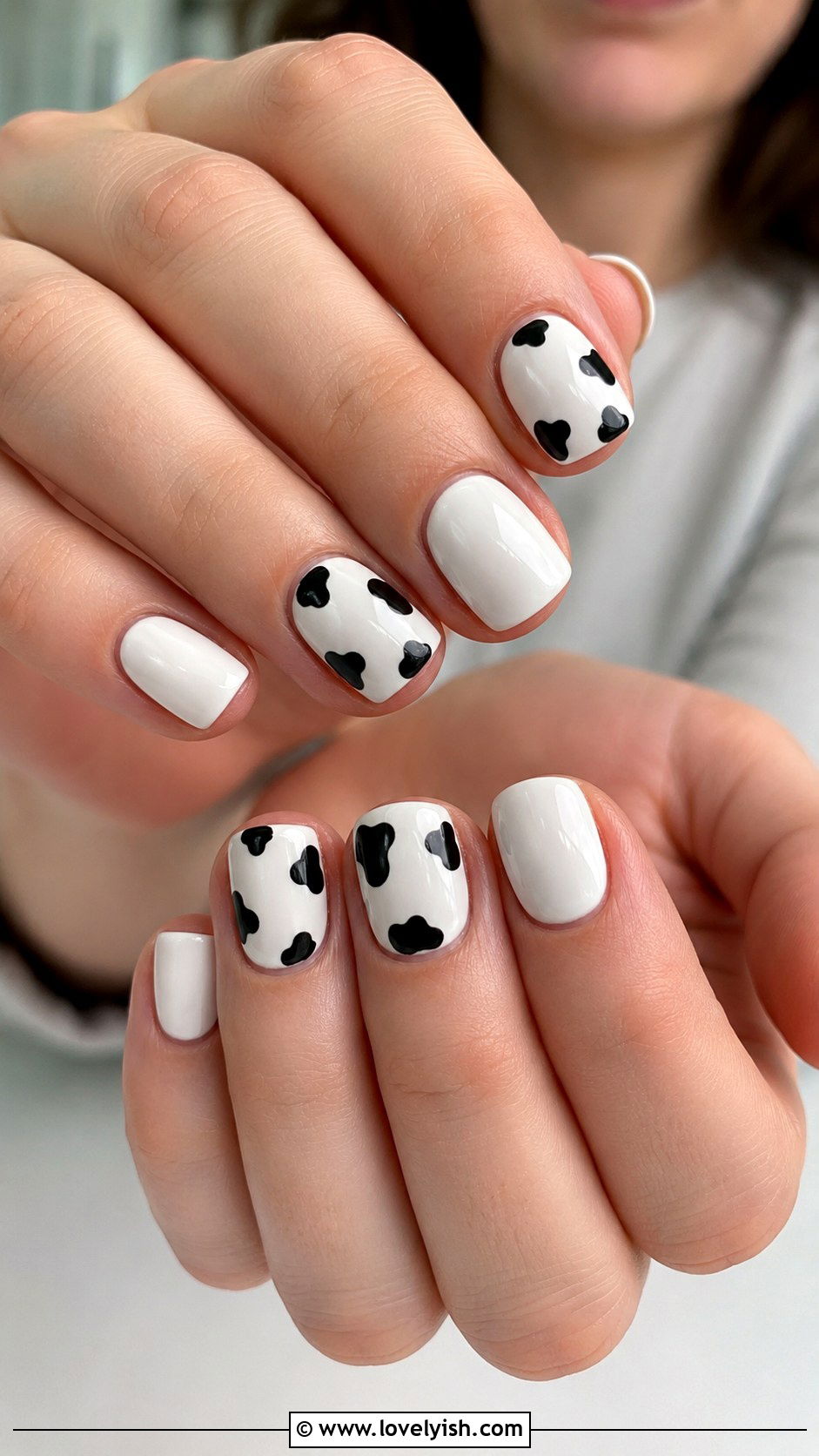 Cow Print Black White Nails - 50 back to school nails - 50 back to school nails