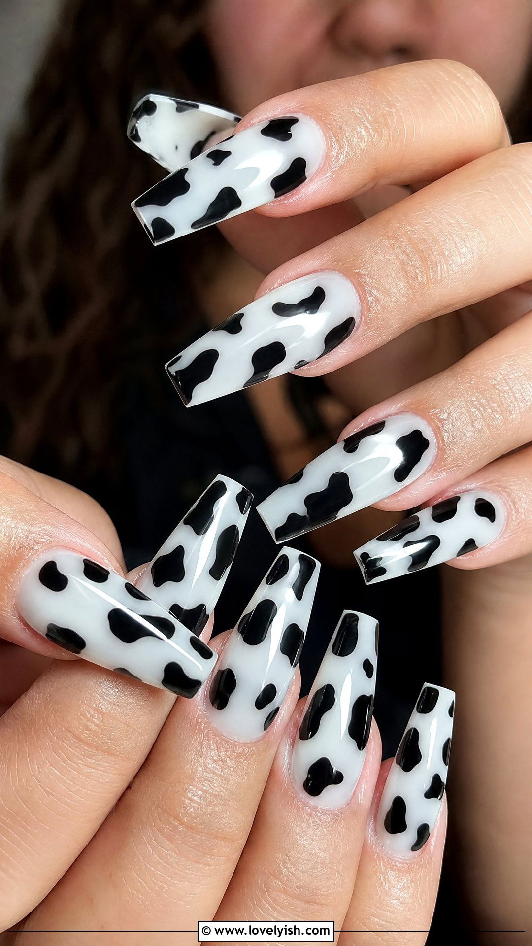 Cow Print Coffin Nails - 50 coffin nails - 50 coffin nails