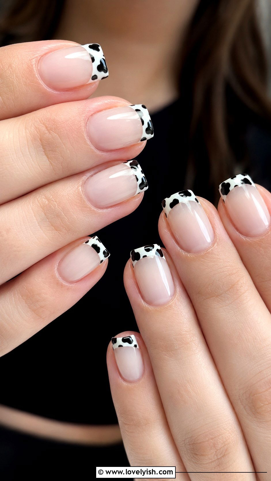 Cow Print French Tip Nails - 42 french nail designs - 42 french nail designs