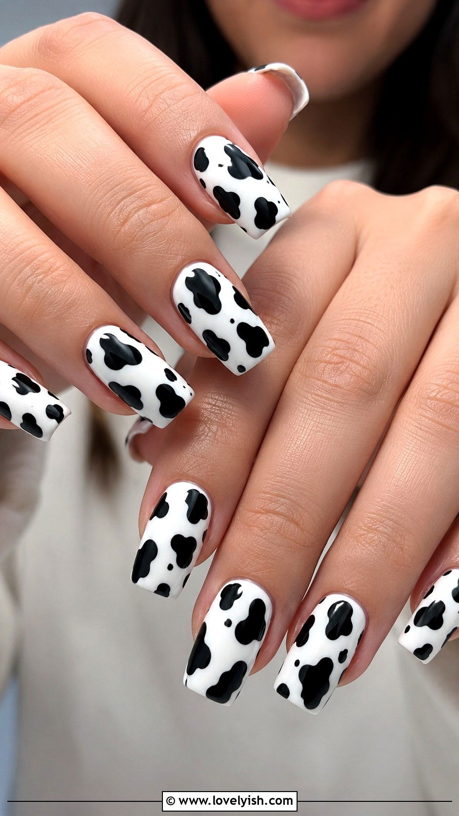 Cow Print Gel X Nails - 50 gel x nails - 50 gel x nails