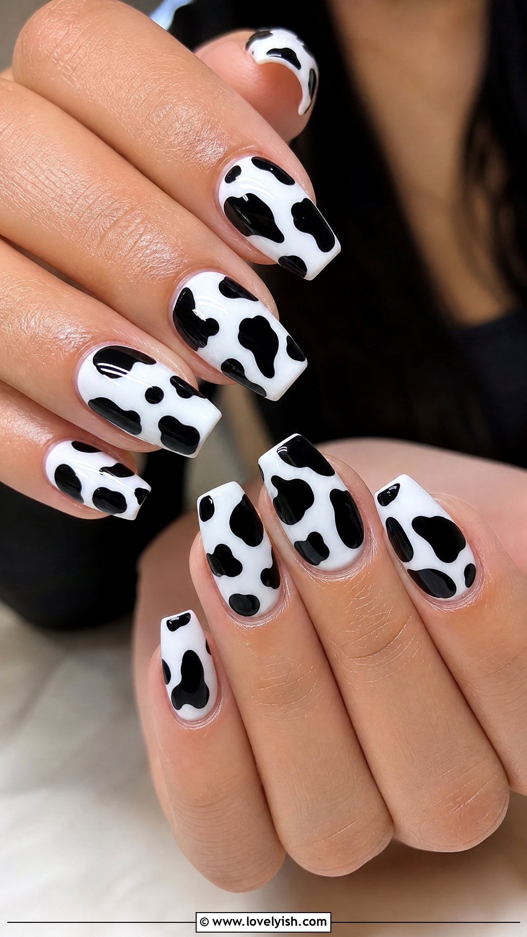 Cow Print Nails - 30 nail designs for teens - 30 nail designs for teens