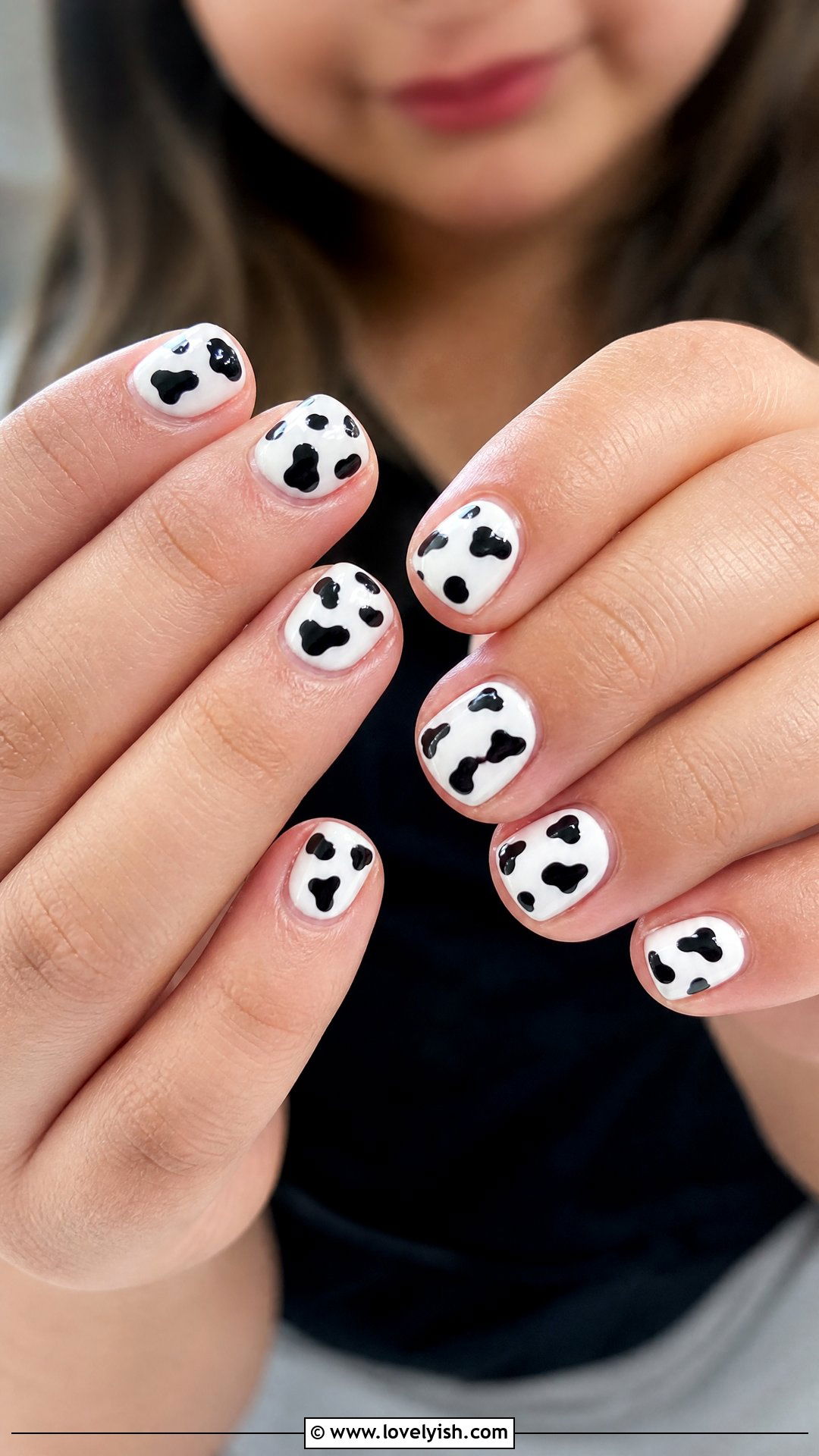 Cow Print Nails - 32 nail designs for kids - 32 nail designs for kids
