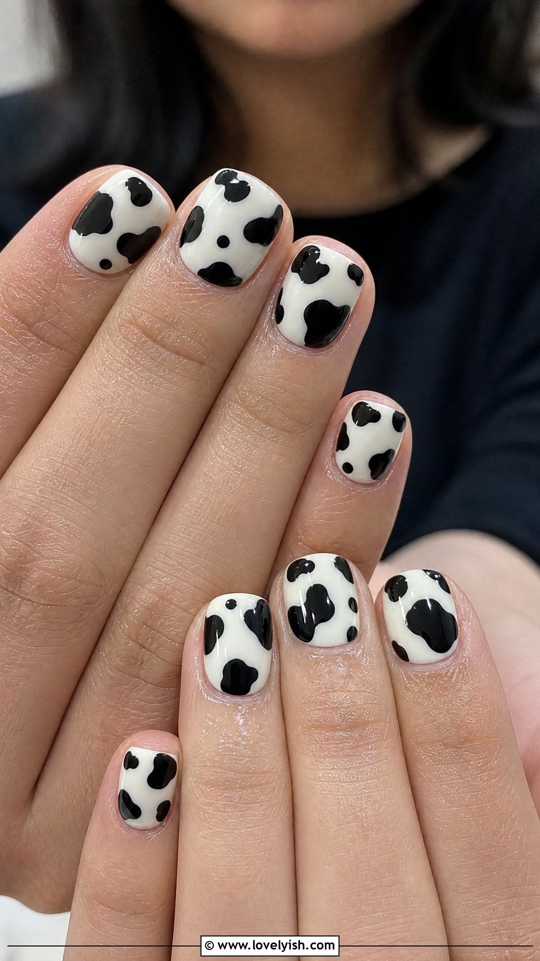 Cow Print Nails - 50 black and white nail designs - 50 black and white nail designs
