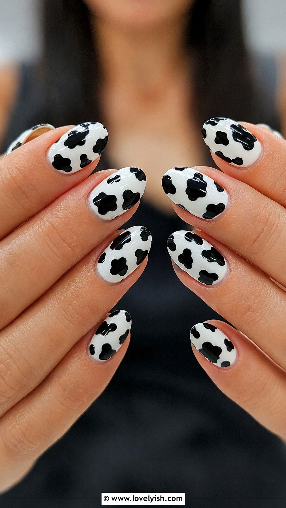 Cow Print Oval Nails - 50 oval nails - 50 oval nails