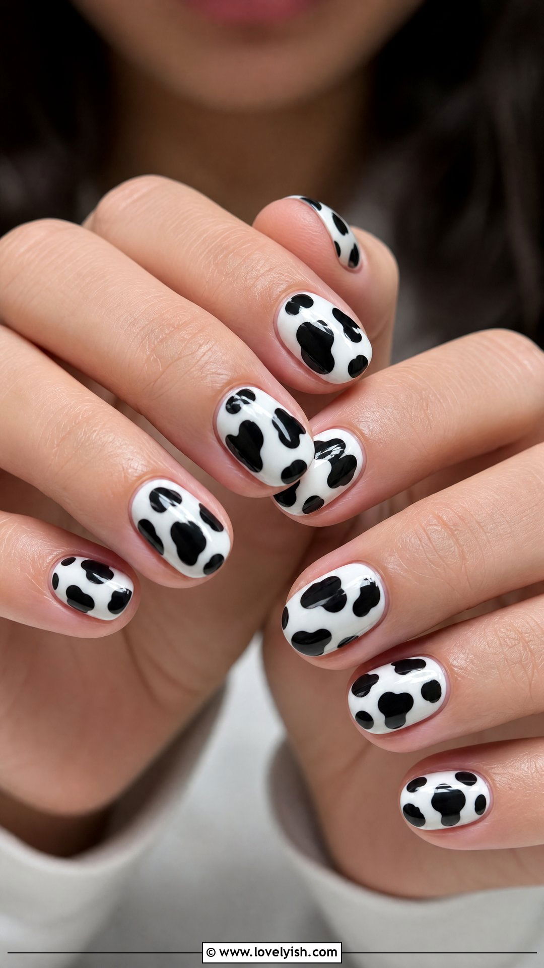 Cow Print Short Oval Nails - 50 short oval nails - 50 short oval nails